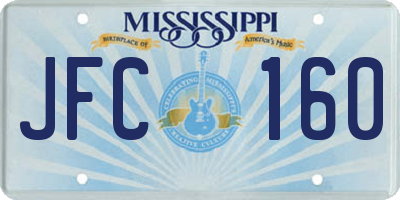 MS license plate JFC160