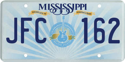 MS license plate JFC162