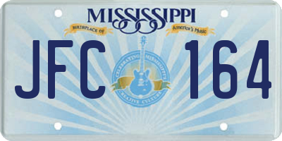 MS license plate JFC164