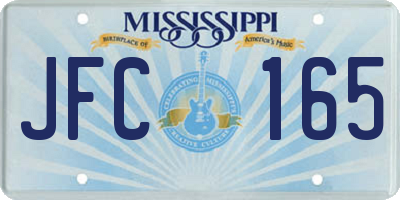 MS license plate JFC165
