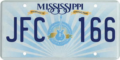 MS license plate JFC166