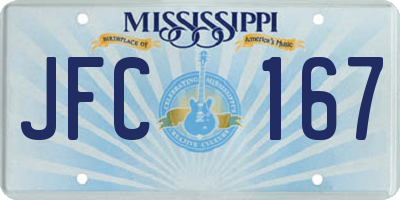 MS license plate JFC167
