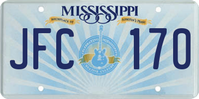 MS license plate JFC170
