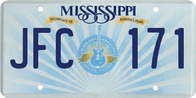 MS license plate JFC171