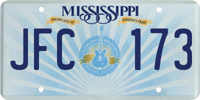 MS license plate JFC173