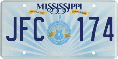 MS license plate JFC174