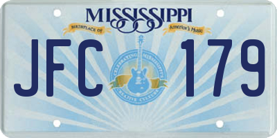 MS license plate JFC179