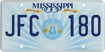 MS license plate JFC180