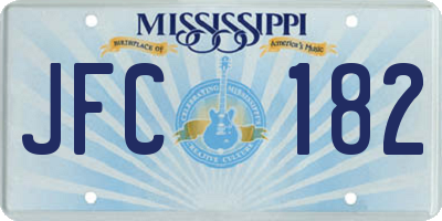 MS license plate JFC182