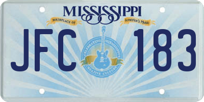 MS license plate JFC183