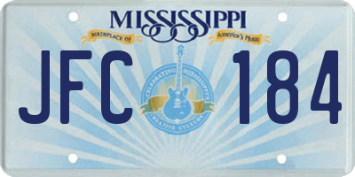 MS license plate JFC184