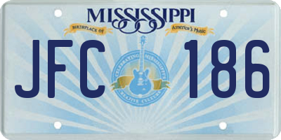 MS license plate JFC186