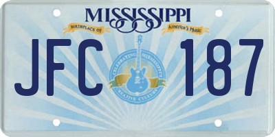 MS license plate JFC187