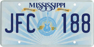 MS license plate JFC188