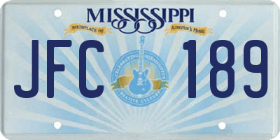 MS license plate JFC189