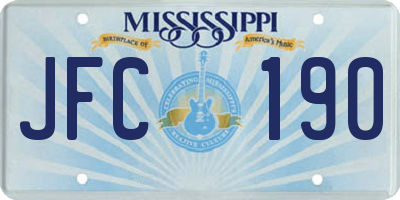 MS license plate JFC190