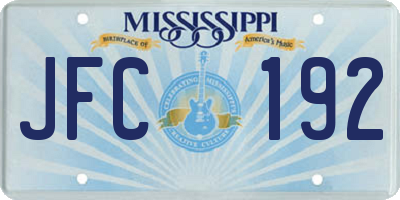 MS license plate JFC192
