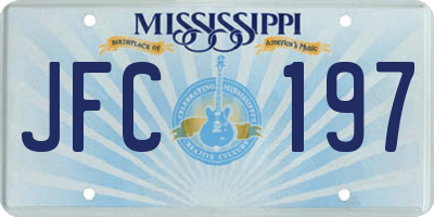 MS license plate JFC197