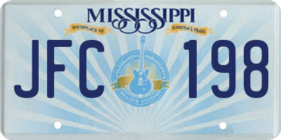 MS license plate JFC198