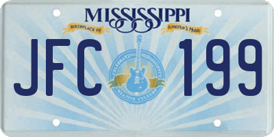 MS license plate JFC199