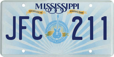 MS license plate JFC211