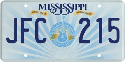 MS license plate JFC215