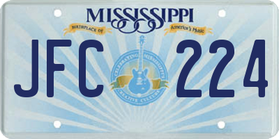 MS license plate JFC224