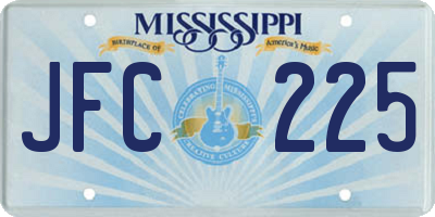 MS license plate JFC225