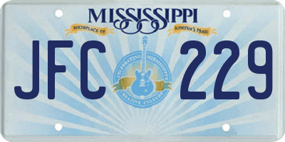 MS license plate JFC229