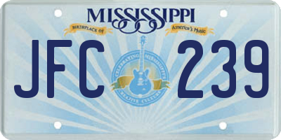 MS license plate JFC239