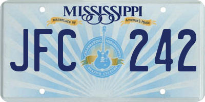 MS license plate JFC242