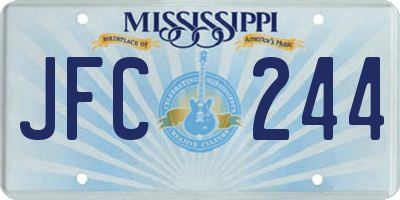 MS license plate JFC244