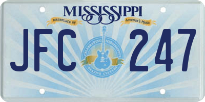 MS license plate JFC247