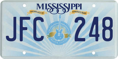 MS license plate JFC248