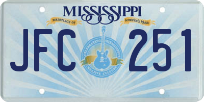 MS license plate JFC251