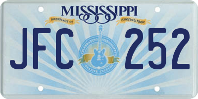 MS license plate JFC252