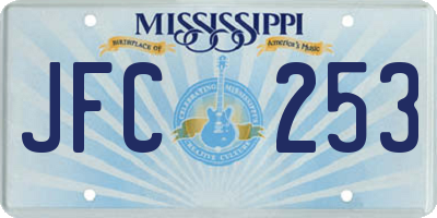MS license plate JFC253