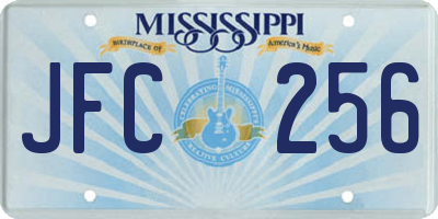 MS license plate JFC256