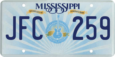 MS license plate JFC259