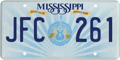 MS license plate JFC261