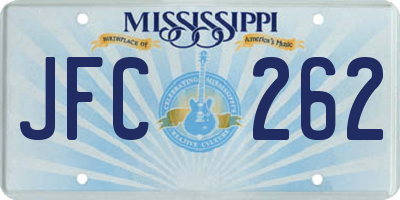 MS license plate JFC262