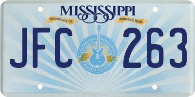 MS license plate JFC263