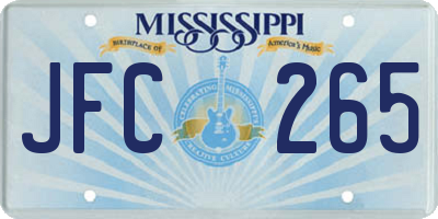 MS license plate JFC265