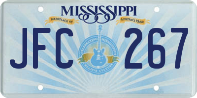 MS license plate JFC267