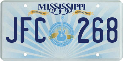 MS license plate JFC268