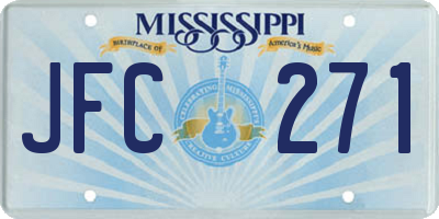 MS license plate JFC271