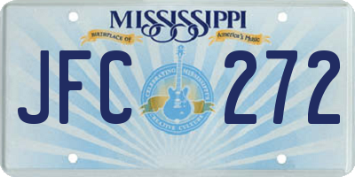 MS license plate JFC272