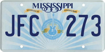 MS license plate JFC273