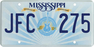 MS license plate JFC275