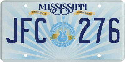 MS license plate JFC276